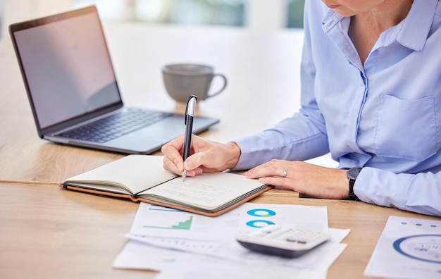 notebook-manager-business-woman-writing-book-with-financial-kpi-schedule-planning-office-strategy-tax-brainstorming-idea-innovation-creative-economy-data-growth_590464-84958